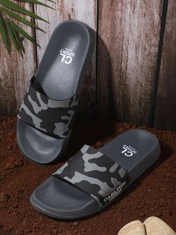 Carlton London - Printed Grey Sliders