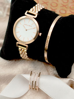 Joker and Witch - Joker & Witch White Stainless Steel Watch and Bracelet With Ring (Set of 3)