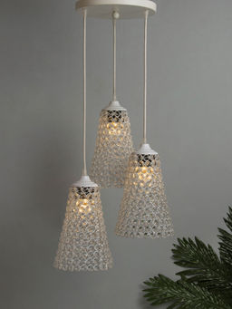 Homesake - Round Chandelier White Crystal Cone Pendant