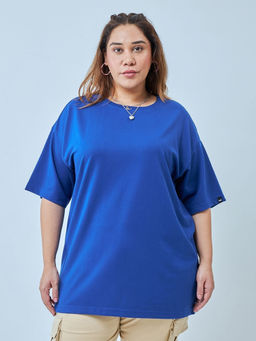 Bewakoof - Heavy Duty 1.0 Womens Blue Oversized Plus Size T-shirt