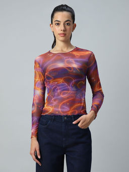 Bewakoof - Air 1.0 Women's Multicolor All Over Printed Slim Fit Short Top