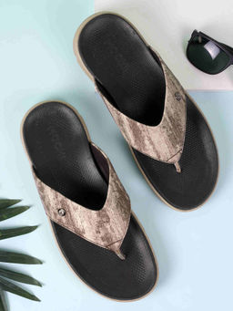 Mochi - Men Brown Casual Open Slipper Sandals