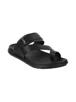 Metro - Men Black Casual Open Slipper Sandals