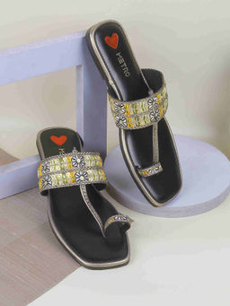 Metro - Women Grey Casual Slip On One Toe Flats