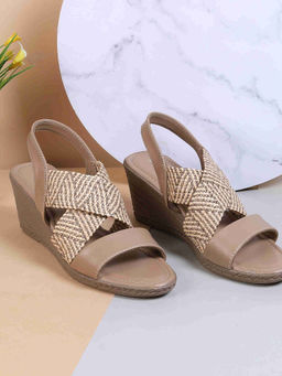 Mochi - Women Casual Beige Sandal Heels