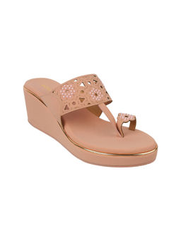 Mochi - Women Peach Party One Toe Wedges