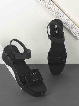 Metro - Women Casual Black Sandal Heels