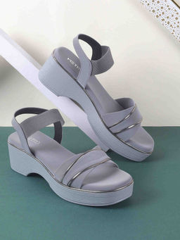 Metro - Women Casual Grey Sandal Heels