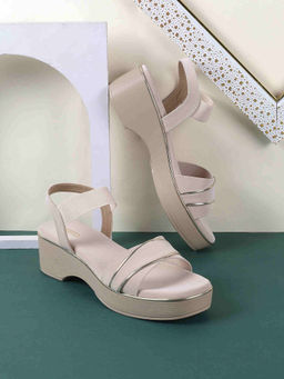 Metro - Women Casual Beige Sandal Heels