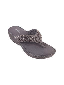 Mochi - Women Grey Casual Open Slip-On Sandals