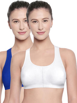 Bodycare - Racerback Solid Color Pack of 2 Sports Bra-E1612 - Multi-Color