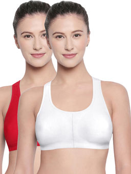 Bodycare - Racerback Solid Color Pack of 2 Sports Bra-E1612 - Multi-Color