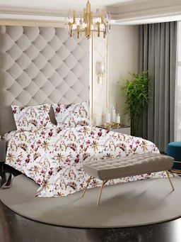NEELA HOME - 180 TC Maroon Cotton Flat Bedsheet with 2 Pillow Covers (King)