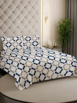 NEELA HOME - 200 TC Grey Cotton Flat Bedsheet with 2 Pillow Covers (King)