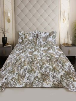 NEELA HOME - 200 TC Brown Cotton Flat Bedsheet with 2 Pillow Covers (Queen)