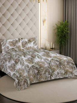 NEELA HOME - 200 TC Brown Cotton Flat Bedsheet with 2 Pillow Covers (King)