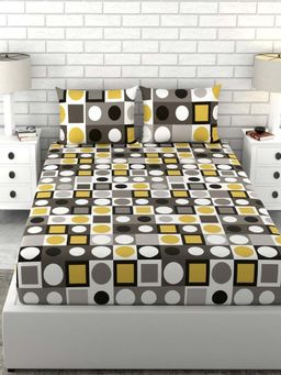 NEELA HOME - 200 TC Multicolor Cotton Flat Bedsheet with 2 Pillow Covers (King)