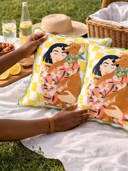 Chumbak - Casa Hound Citrus Zest Cushion