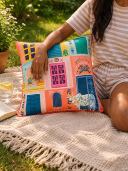 Chumbak - Haveli Windows Citrus Zest Cushion