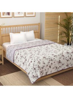 Story@Home - Cotton Double Dohar Reversible Soft & Lightweight- White & Burgundy
