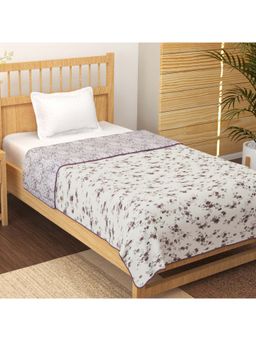 Story@Home - Cotton Single Dohar Reversible Soft & Lightweight- White & Burgundy