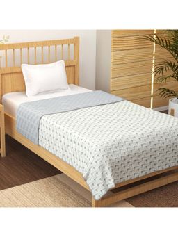 Story@Home - Cotton Single Dohar Reversible Soft & Lightweight- Grey & White