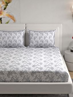 Florida - Floral Vine Print Cotton King Size Summer Bedsheet (King)