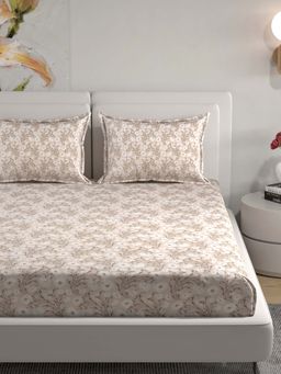 Florida - Floral Vine Print Cotton King Size Summer Bedsheet (King)