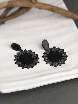 E2O - Black Drop Earrings For Women