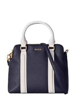 Eske - Sienna Navy Blue Multi Color Genuine Leather Satchel
