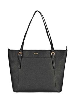Eske - Amalia Black Solid Vegan Leather Tote