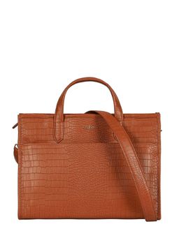 Eske - Jena Tan Animal Print Vegan Leather Office Tote