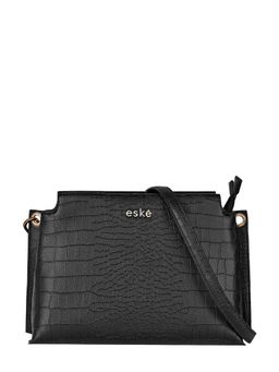 Eske - Nova Black Animal Print Vegan Leather Shoulder Bag