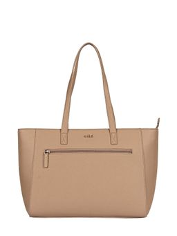 Eske - Diane Beige Solid Vegan Leather Tote