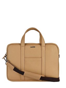 Eske - Unisex Mikel 13 Black Solid Vegan Leather Messenger Laptop Bag with Adjustable Strap