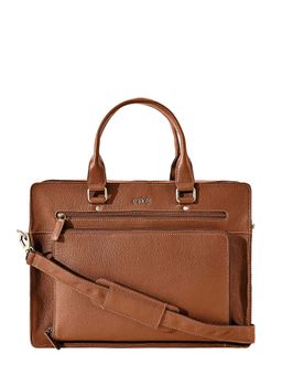Eske - Unisex Maik 14 Brown Solid Genuine Leather Laptop Messenger Bag for Men