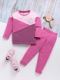 Toonyport - Boys Pink Printed Full Sleeve T-Shirt with Joggers (Set of 2)