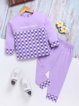 Toonyport - Boys Purple Printed Full Sleeve T-Shirt with Joggers (Set of 2)