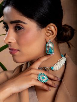 Neeta Boochra - 925 Sterling Silver Turquoise Gemstone Earring