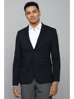 Allen Solly Men Navy Slim Fit Solid Formal Blazer