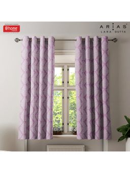 At Home by Nilkamal - Arias Luxuria Jacquard Leaf Window Curtain Onion (Set of 2)