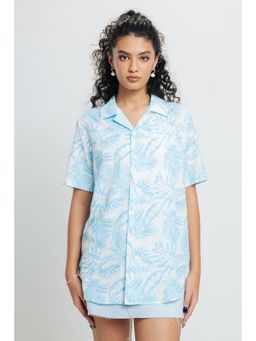 FREAKINS - White and Blue Print Shirt