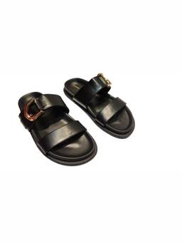 D'Shoe Lounge - Black Stylish Casual Open Toe Flats