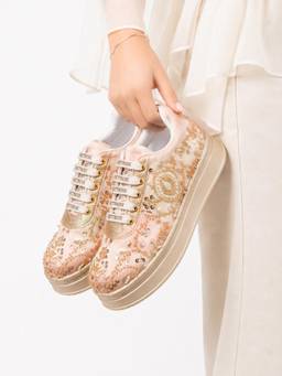 RETTROSE - Pink Bridal Platform Sneakers