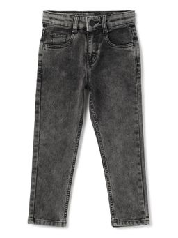 Tales & Stories - Boys Charcoal Grey Washed Slim Fit Jeans