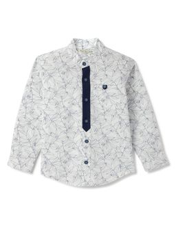 Tales & Stories - Boys White Printed Cotton Full Sleeve Shirt
