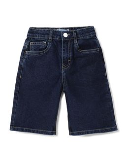 Tales & Stories - Boys Dark Blue Washed Lycra Denim Shorts