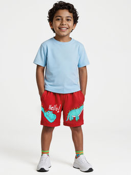 The Souled Store - Originals: Dino Hello Boys Red Shorts