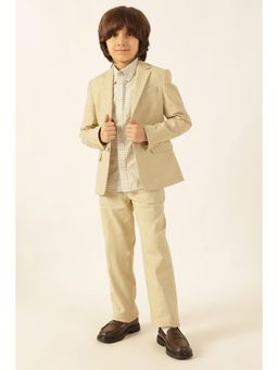 One Friday - Boys Beige Cotton Slub Blazer
