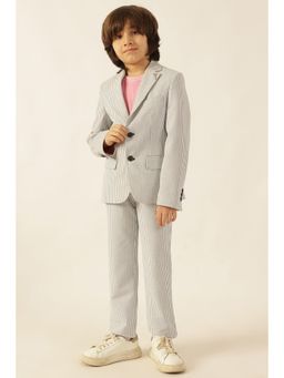 One Friday - Boys Grey Seersucker Blazer